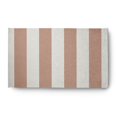 Tapis mauve à rayures tissé à plat intérieur / extérieur Angi