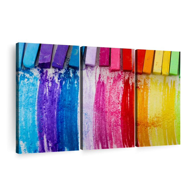 «Colorful Chalk Pastels» sur, H 24 po x l 38 po