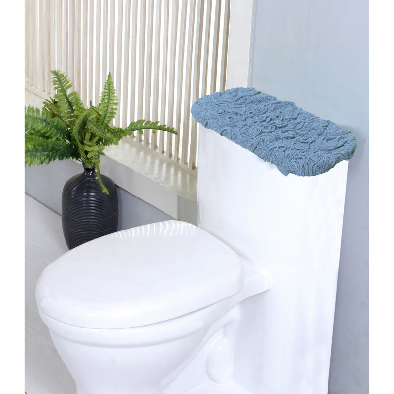 Couvercle de réservoir lavable à la machine 100% coton Franciska de Home Weavers - 10 po x 22 po, Bleu ciel