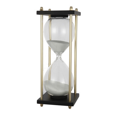 Set Of 2, 4X4x9" Hour Glass In Stand (Approx.30Minutes), White