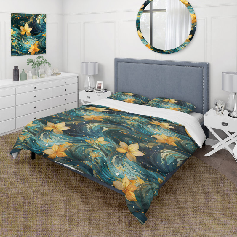 Inner Harmony Exploration Mediation III - Ensemble de housse de couette à motif floral