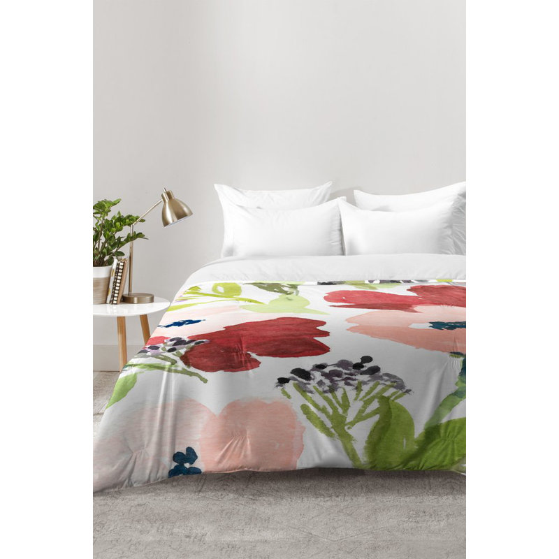 Ensemble d'édredon Poppies, Édredon pour lit simple TG + 1 taie décorative