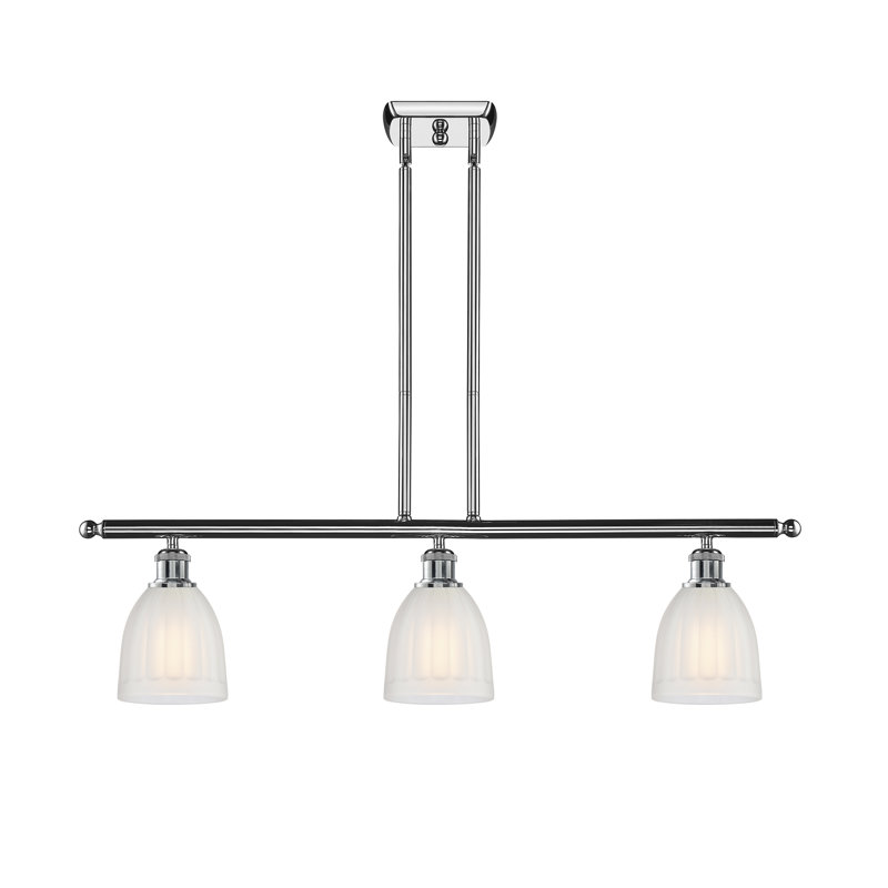Luminaire suspendu en dôme à 3 lumières pour îlot de cuisine Dunder, Ampoule non incluse, Chrome poli