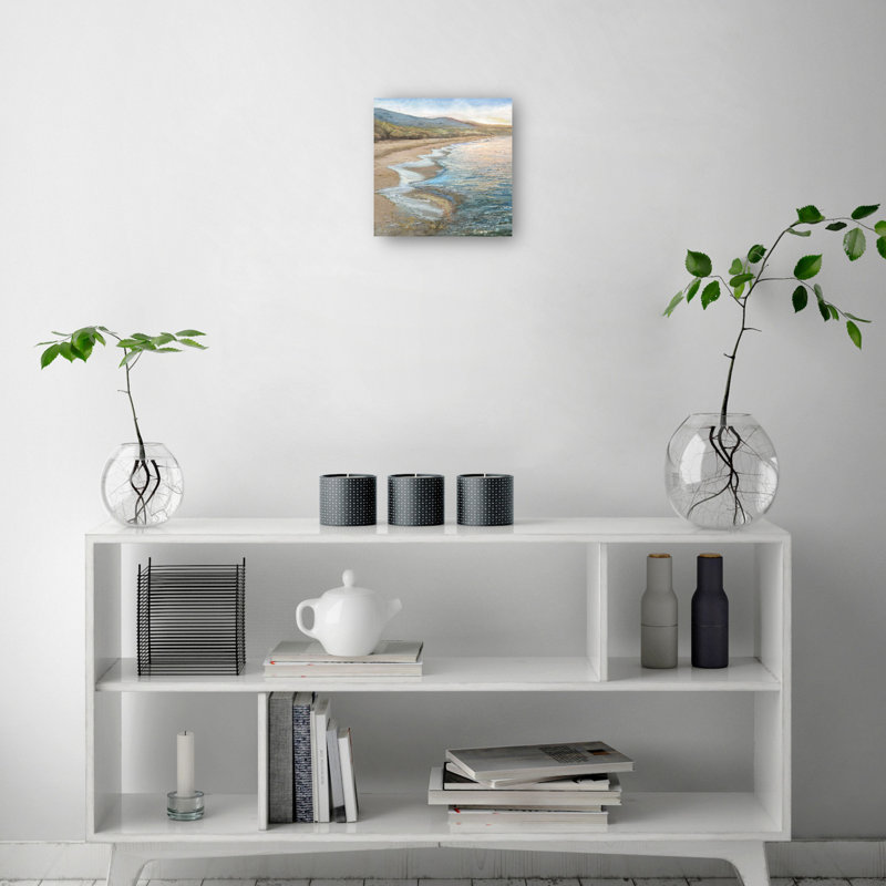 Rolling Tides Blue and White Canvas Art Print 20" x 20"