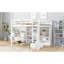 Lit mezzanine double blanc avec 8 espaces de rangement et - Ajoutez du charme aux tablettes ouvertes de votre chambre à coucher, ce qui rend les chambres plus attrayantes-296328028