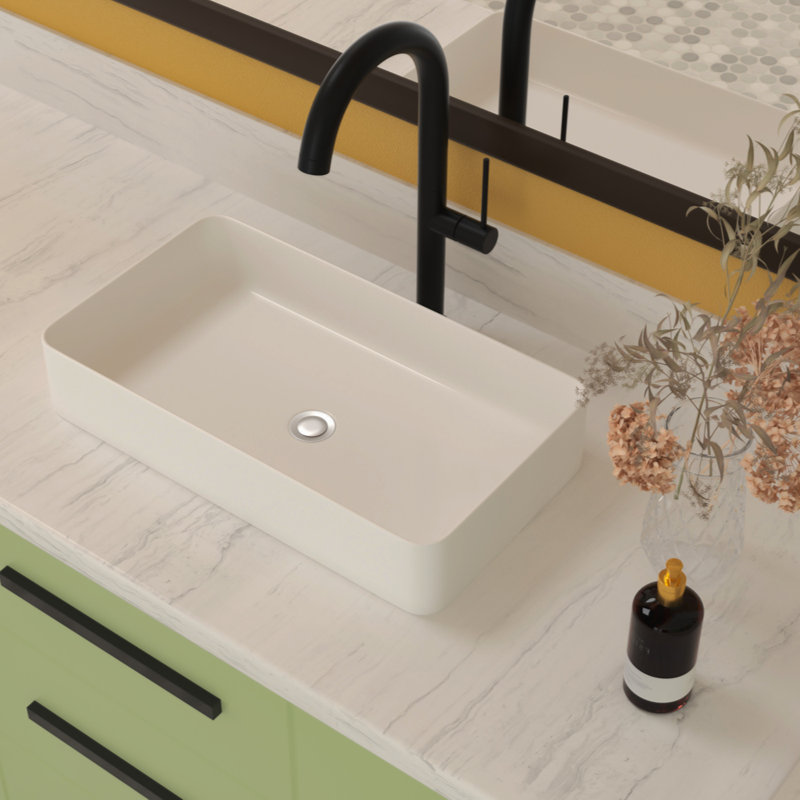 24"X14"  Ceramic Rectangular Vessel Bathroom Sink