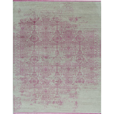 Tapis zone rose noué la à la main oriental Olympia