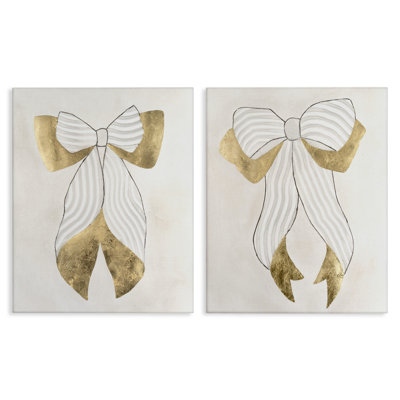 Neutral Chic Bow 2pc Canvas Set, design by Vanna Lam