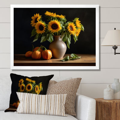 «Golden Sunflower Still Life I», reproduction sur toile