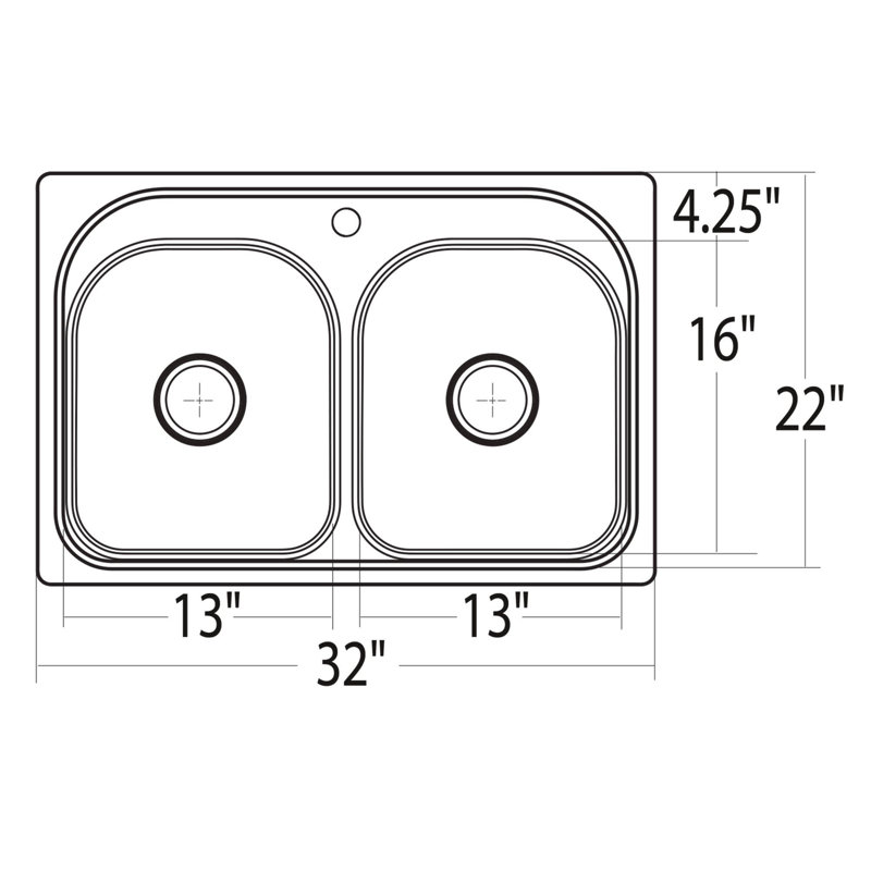2000 Series Double Bowl Drop-In Kitchen Sink