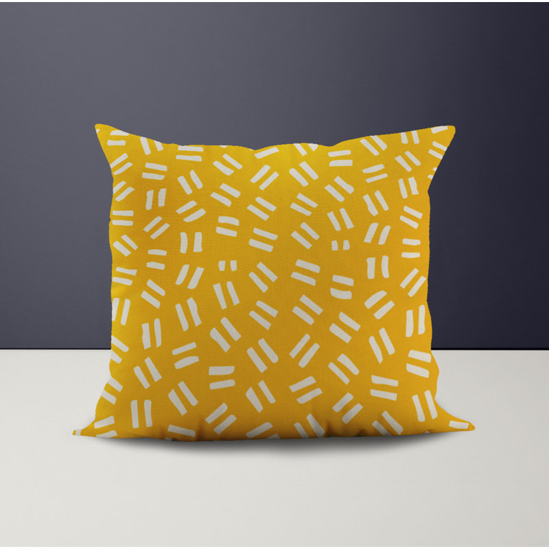 Ikom Polyester Throw Square Indoor/Outdoor Throw, 15" x 15", Yellow