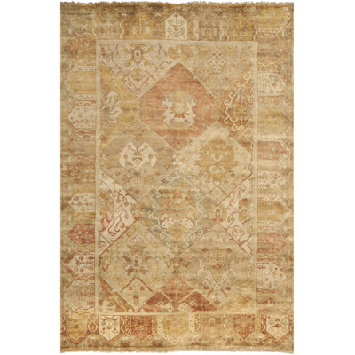 Oushak Oriental Hand-Knotted Wool Gold/Brown Area Rug