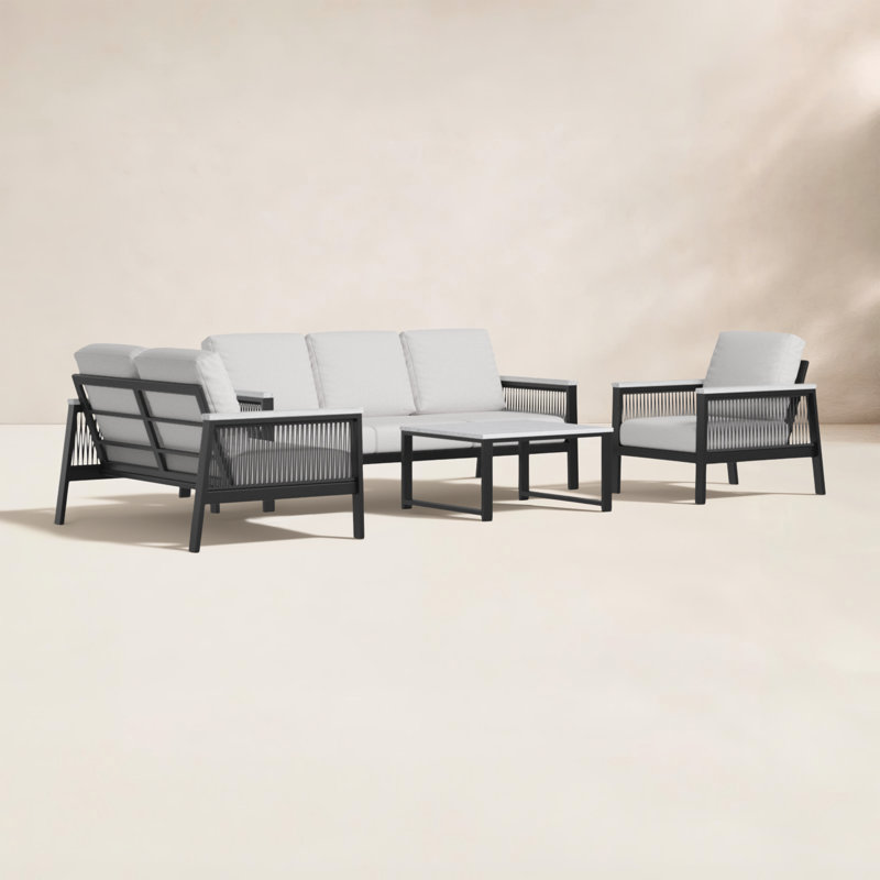 Ensemble de conversation avec canapé 5 pièces Townsend, Tissu blanc Sunbrella®