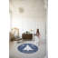 Tapis lavable décoratif bleu à motif d'ornement-665992124