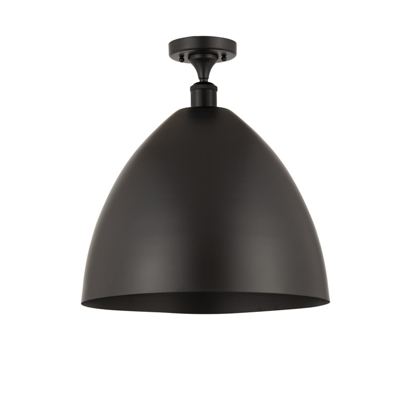 Plafonnier semi-encastré 1 lumière, DEL, Noir mat, H 18,75 po x l 16 po x P 16 po