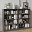 Bibliothèque grise pour bibliothèque de bureau à 4 tablettes de 48 pouces de hauteur et bibliothèque moderne en bois pour salon à 4 niveaux