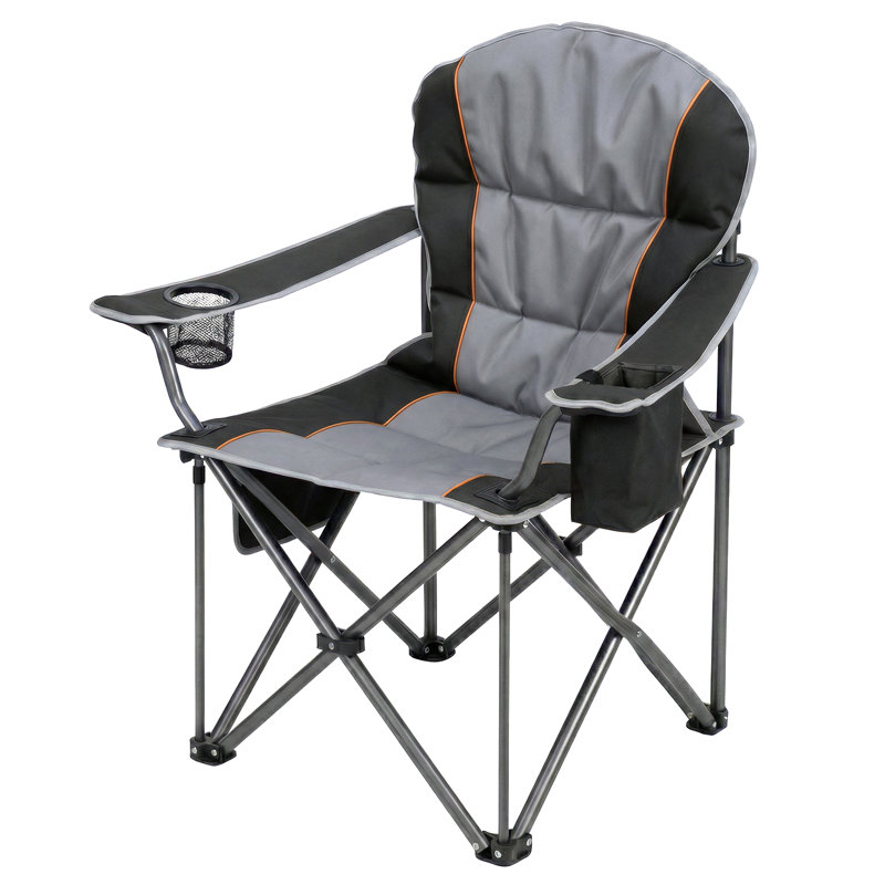 Chaise pliante Alvantor, Noir gris / 38,98 po x 25,20 po x 19,29 po