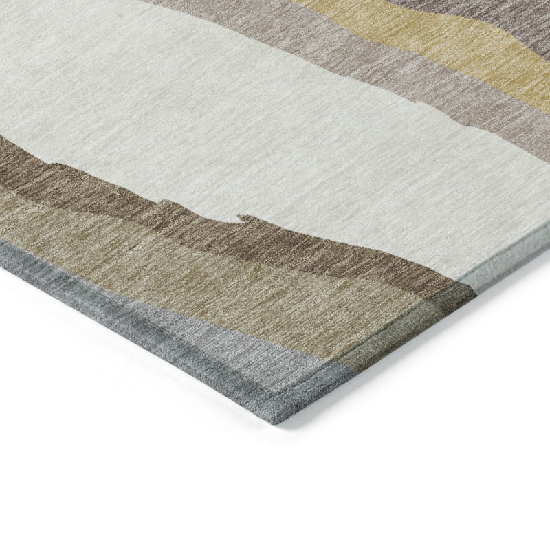 Addison 9' x 12' Beige Synthetic Washable Reversible Rug