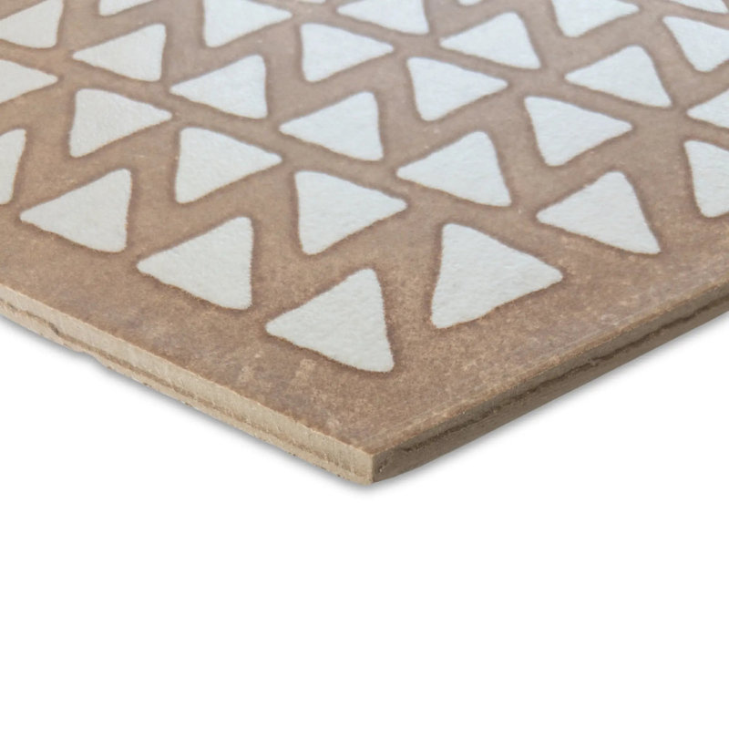 Geoclay Stoneware Hexagon Tile 8.5X10”, Orange