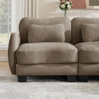 Loveseat Sofa with Movable Ottoman
