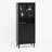 Tall Storage Cabinet: 2 Glass Doors, 2 Doors, Gold Handles for Bath, Dining & Living Rooms