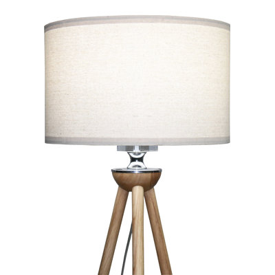 Tall Corner Floor Lamp, Energy Efficient Led Standing Light For Living Room, Bedroom & Office Space Illumination Lirios Three Legged Wooden Strip Floor Lamp - Natural 110V