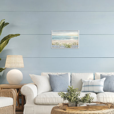 Sand And Blooms Beach Framed Giclee, design by Amber Sterling
