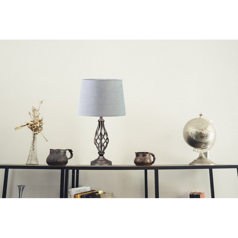 Zoey 31cm Twist Traditional Metal Table Lamp Base, Pewter Grey