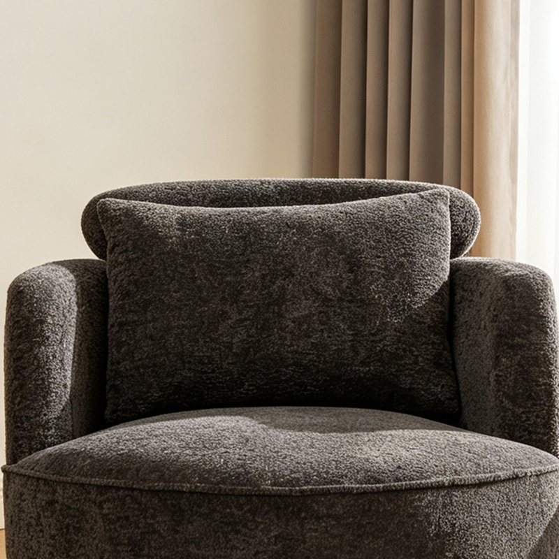 Fauteuil demi-tonneau pivotant avec revêtement 33,8 po, Grey