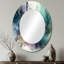 Symphonie verte et mauve marbrée - miroir mural ovale vert-1103082130