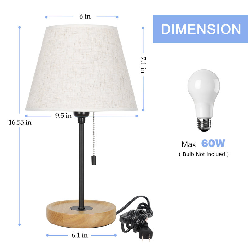 Base de l'abat-jour de la lampe de chevet et interrupteur à chaîne