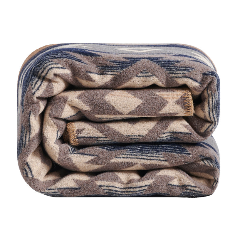  Mesa  Wool Blend Aztec Design Southwestern Throw Blanket, Twin