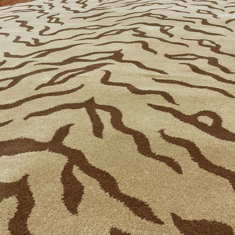 Indo Wool Animal Print Indoor Rug, Round 8'