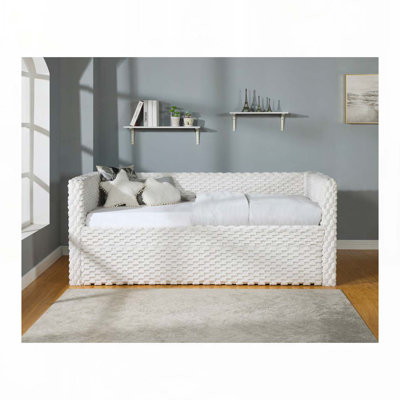 Lit de jour avec accoudoirs coulissants, tissu texturé