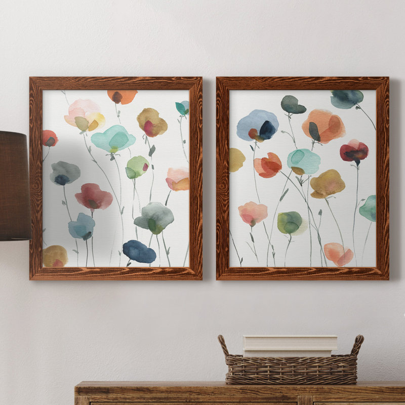 «Lollipop Garden I», ensemble de 2 impressions, Toile encadrée, H 20 po x l 17 po, Noyer
