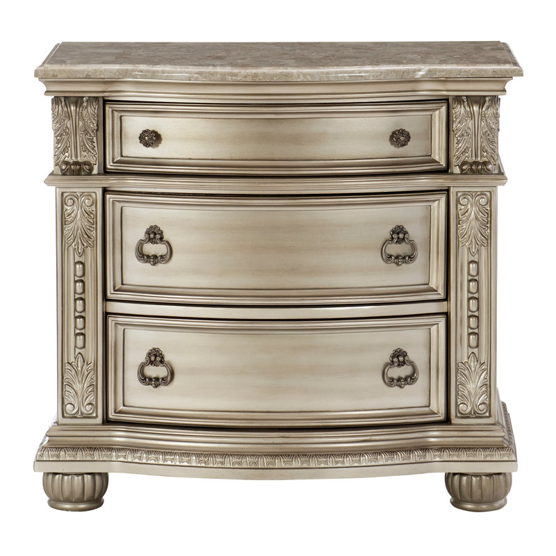 Tables de chevet de chambre à coucher en placage de bois de style traditionnel, ensemble de 2