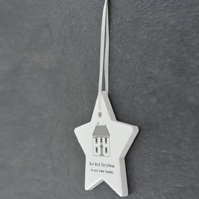 Carley Our First Christmas in Our New Home Star Shaped Ceramic Ornament