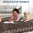 Scalloped Area Rug Modern Bordered Accent Carpet, Non-Slip Geometric Floor Cover, Stain-Resistant Low Pile Indoor Mat, Easy to Clean Rugs-1731408825