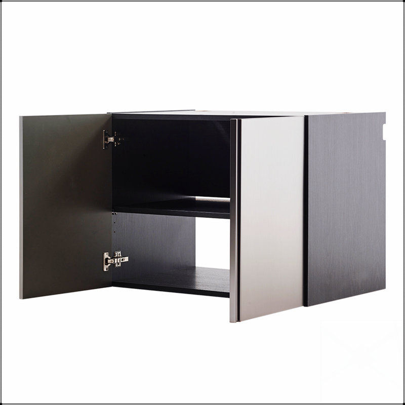 Armoire de garage murale Nova avec portes et tiroirs à fermeture en douceur, finition gris métallique