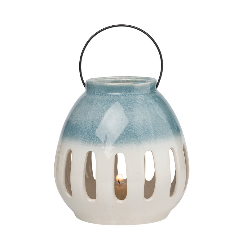 Ceramic 7.64 in. Multilcolor Everyday Ombre Lantern