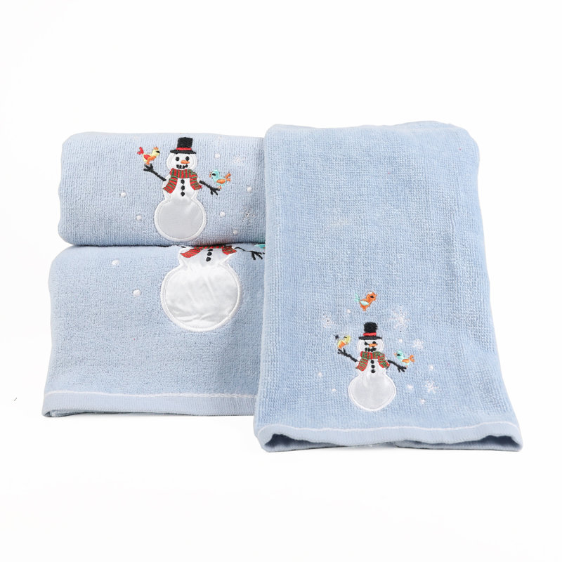 Ensemble de 3 serviettes de Noël de luxe à broder 100% coton de qualité supérieure Home Decor