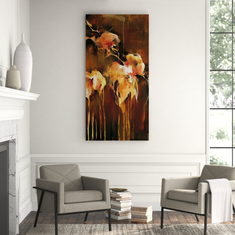 Flowers In The Morning Fog Painting, 72" H x 36" W , Plexi