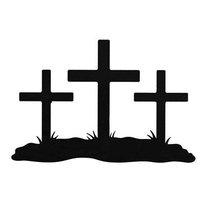Croix de calvaire murale en métal