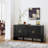 Mid Century Modern Sideboard With Adjustable Shelves And Geometric Patterns For Versatile Storage And Decor