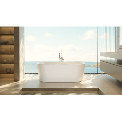 Baignoire autoportante en acrylique L 66 1/2 po x l 29 po x H 22 3/4 po DreamLine Aqua