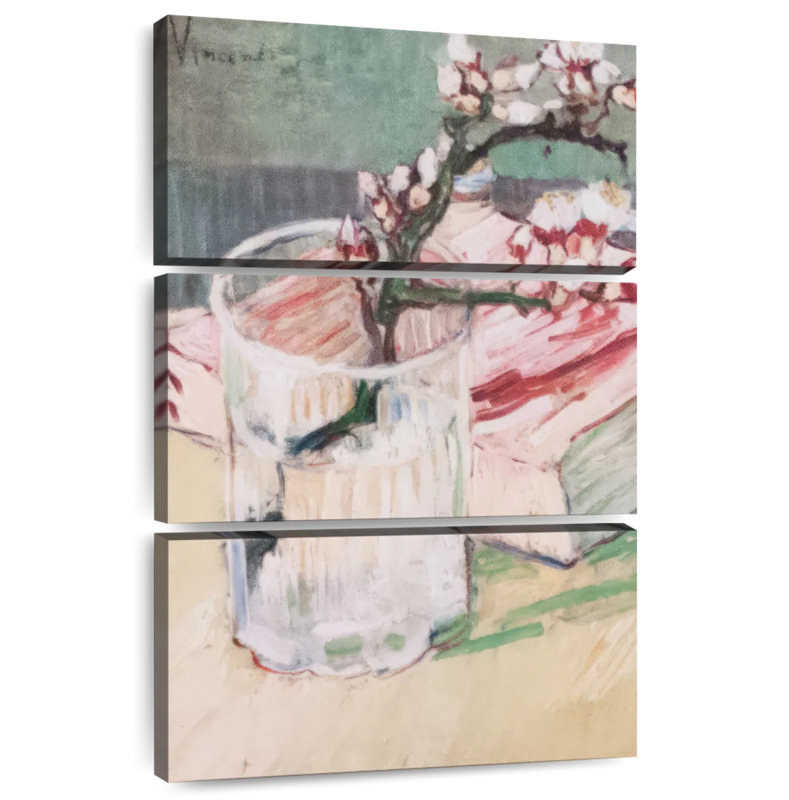 Branche d'amande Harnek dans un verre avec un livre, H 32 po x l 20 po