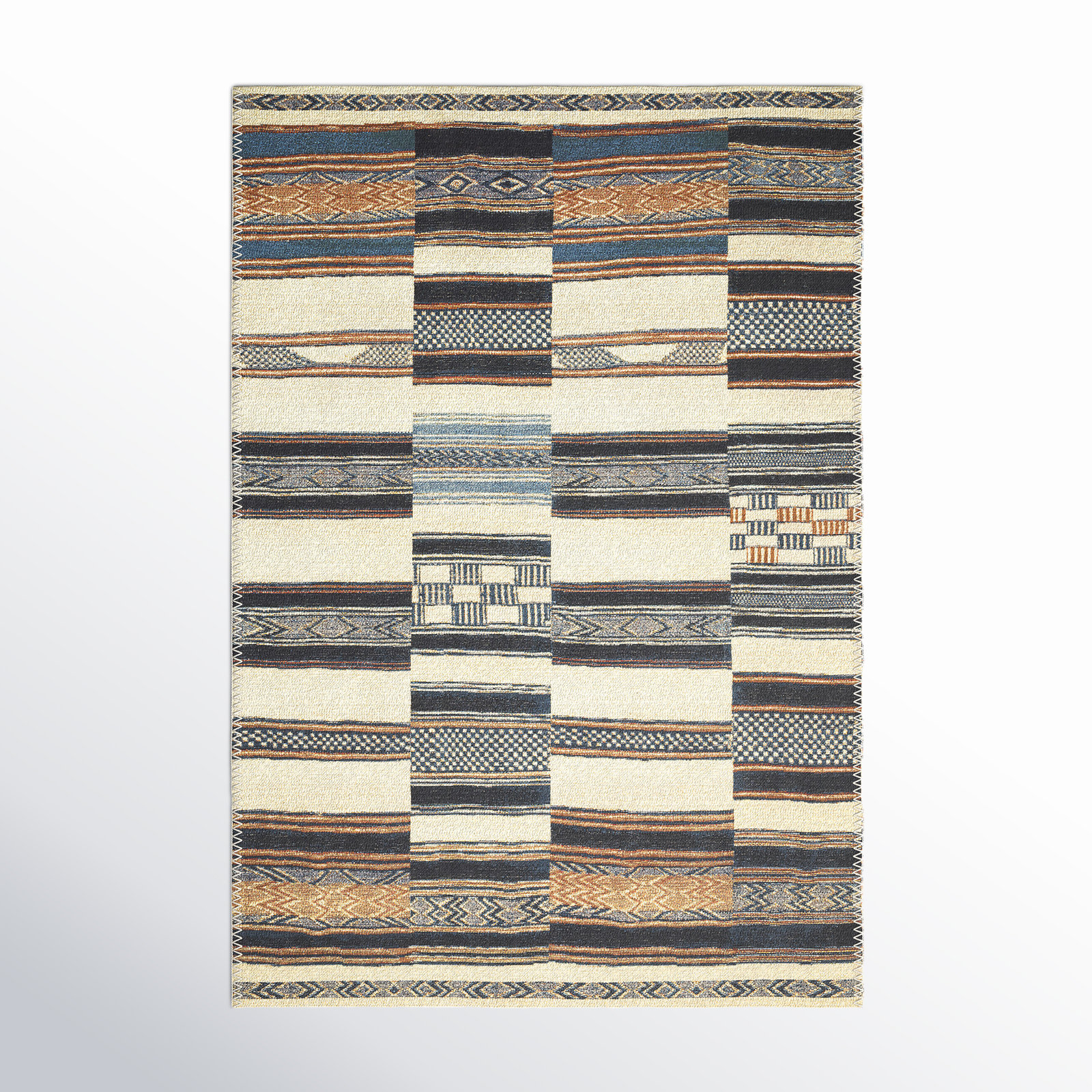 Oniel Geometric Machine Woven Area Rug , Rectangle 3'11" x 5'11"