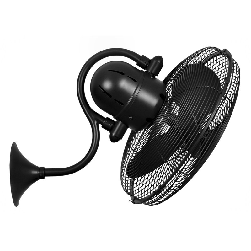 Ventilateur mural oscillant 14,5 "Matthews Fan Company, Finition noir mat