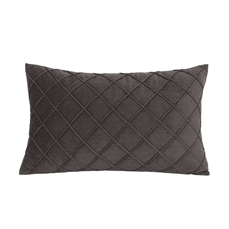 Dark Green Set of 2 Rectangular Cross Shape Lumbar Throw Pillows with INSERTs size 12"x20", Dark Gray