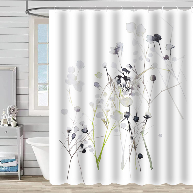 Rideau de douche avec crochets inclus